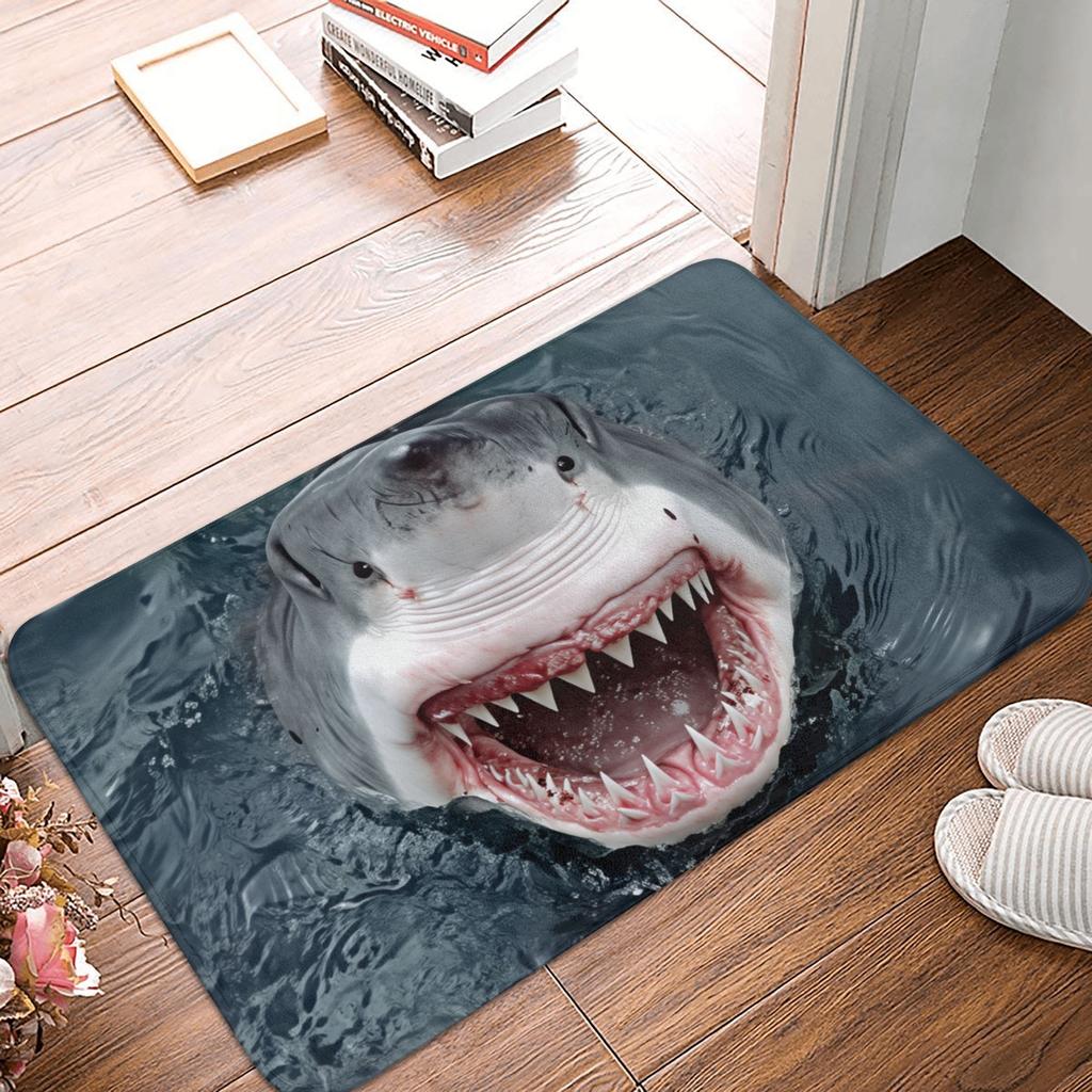 Realistic Shark Designs Doormat Anti-Slip Entrance Kitchen Bathroom Floor Door Mat  Toilet Carpet Rug