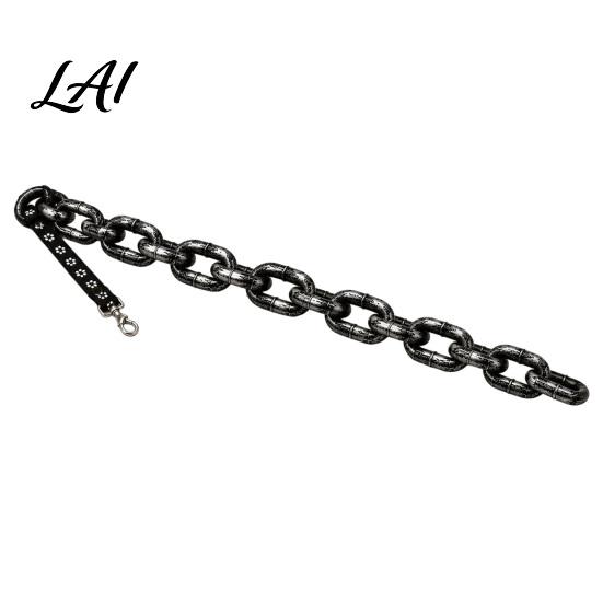 Small Pet Training Lead Big Chain Dog Leash Oversized Faux Metal Plastic Lightweight Birthday Gift for Owners Walking with Handle Puppies Cats