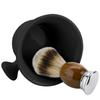 Linkidea Ceramic Shaving Mug with Knob Deep Size Wet Shaving Cup for Razor Shave Soap and Cream Bowl Handle, Men, (Black)