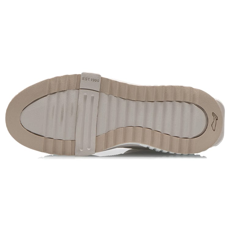 Li Ning NO.258 New Journey Slip Resistant Abrasion Resistant Mid top Skateboard Shoes Women's Light Gray Pink AGCR312-3