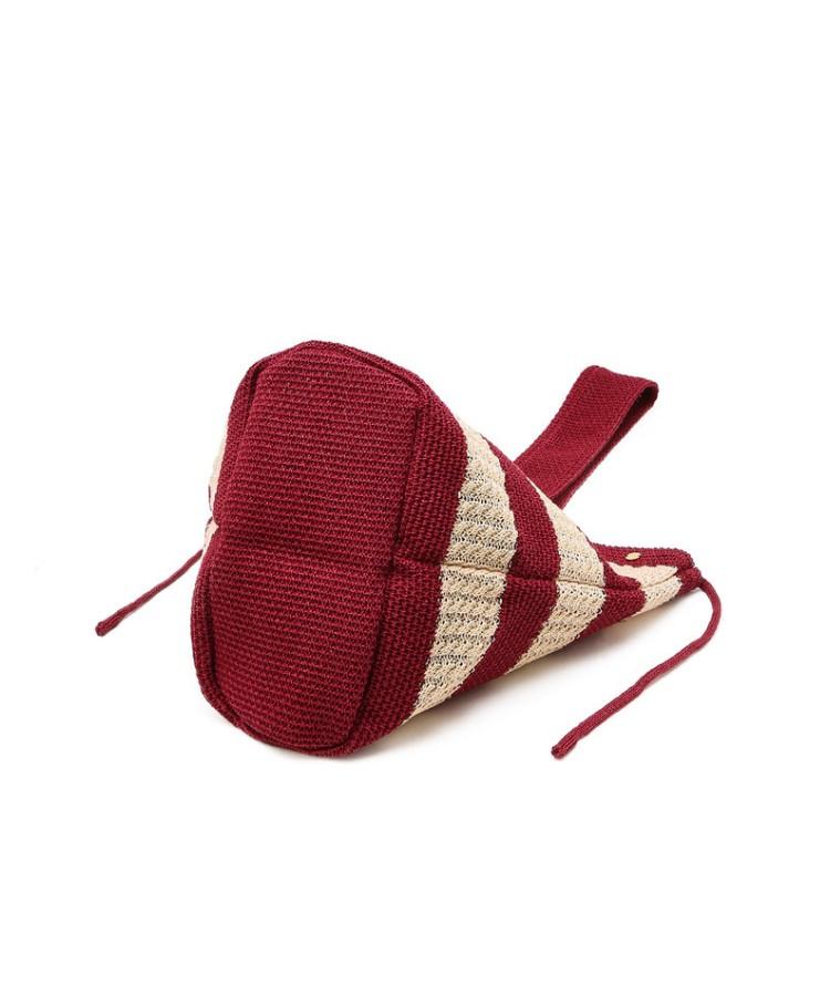 Hazzys Women Acc Marine Red Striped Knit Bag L Hiba6E802R2