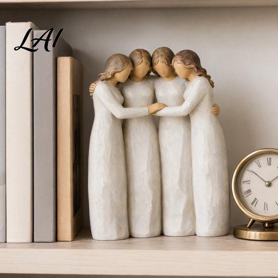 Abstract Sisterhood Statues Four Women Friendship Figurine Decor Statue Gift for Friends Sisters Supportive Sister Anniversary and Moms Faceless
