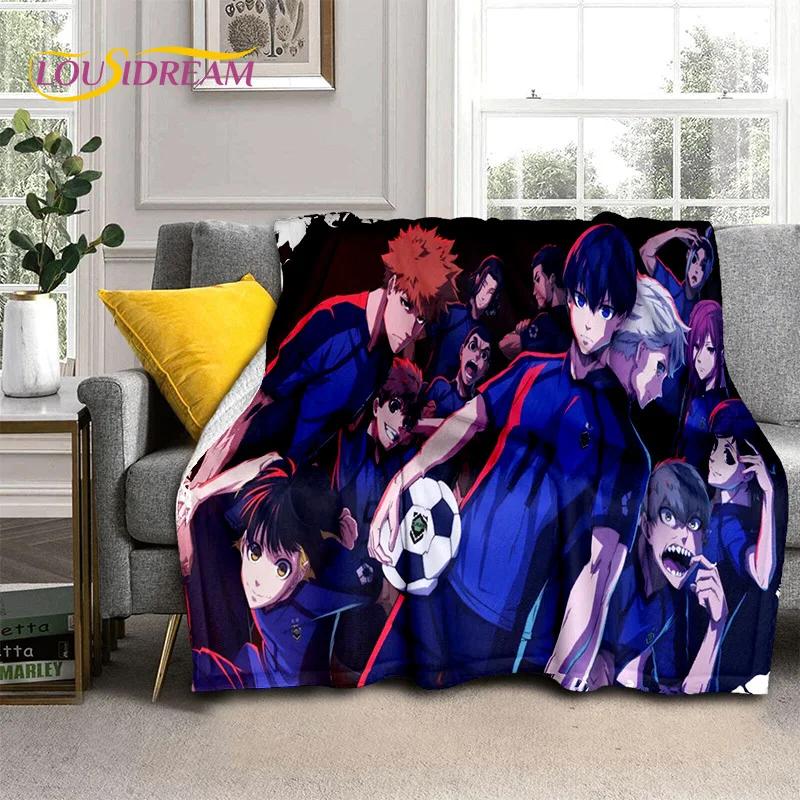 3D Blue Lock Cartoon Football Anime Blanket,Soft Throw Blanket for Home Bedroom Bed Sofa Picnic Travel Office Cover Blanket Kids