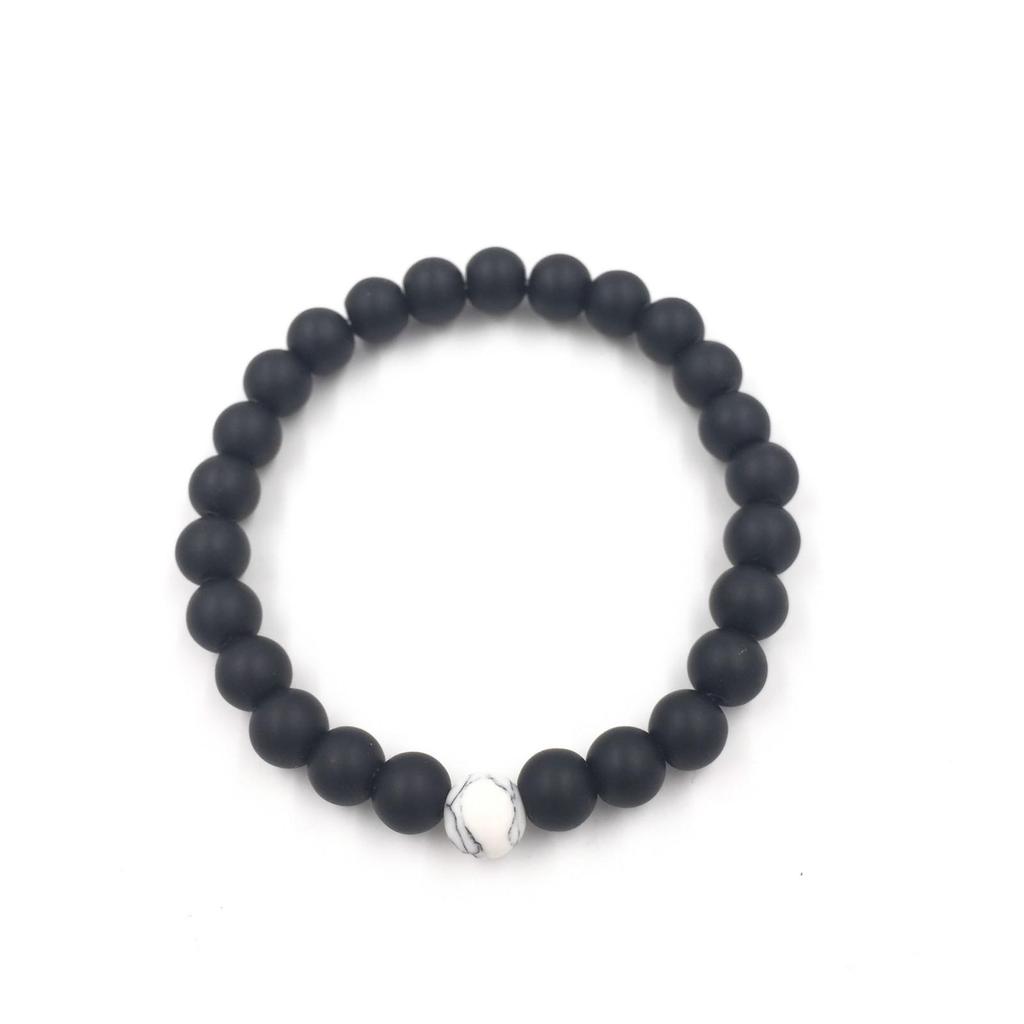 Unisex Rainbow Volcanic Stone Bracelets - European & American Couple Sets