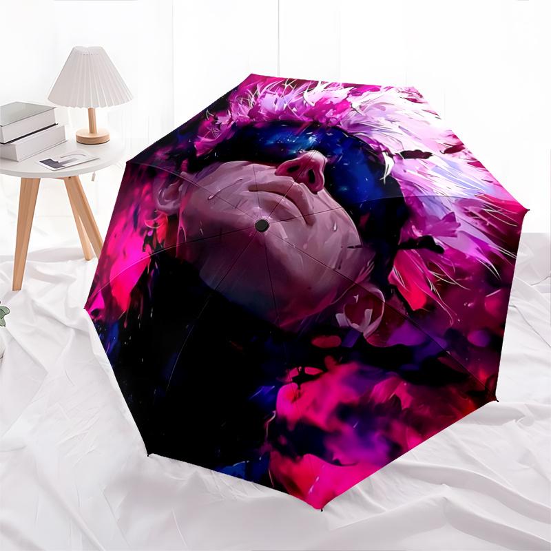 1pc Floral Automatic Opening/Closing Umbrella with Foldable Design, 8-Rib Iron Frame - Perfect for Outdoor Use, Festive Gifts, Travelers, Daily U