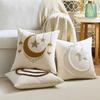 Moon Star Pattern Pillow Cover Invisible Zipper Thicken Throw Pillowcases Edge Binding Throw Pillow Cover Cultural Design