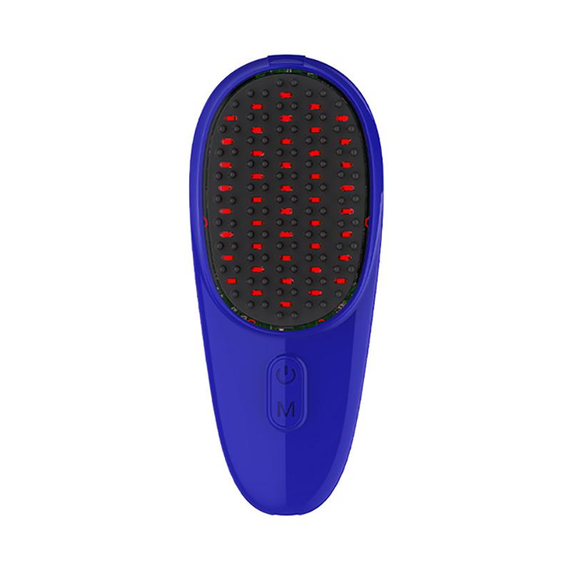 

USB charging electric vibration massage comb with coarse and fine teeth replacement, red and blue light for scalp maintenance синий