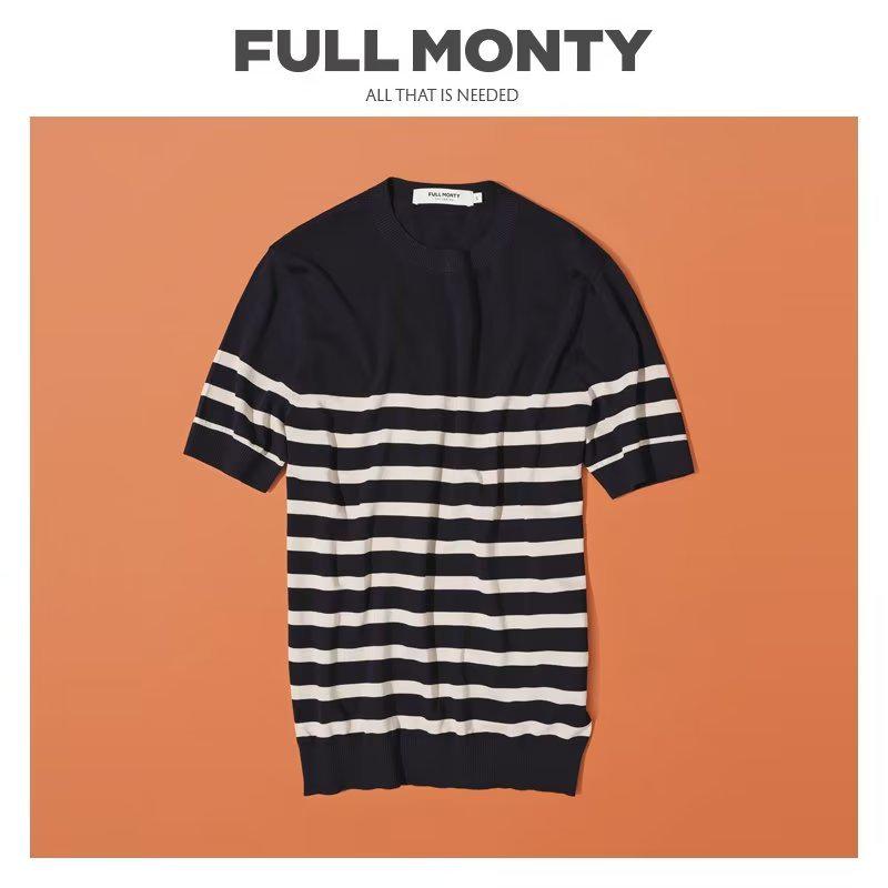 2023 Men's Summer Striped Loose Casual T-shirt - Versatile, Trendy, Color-Blocked Design
