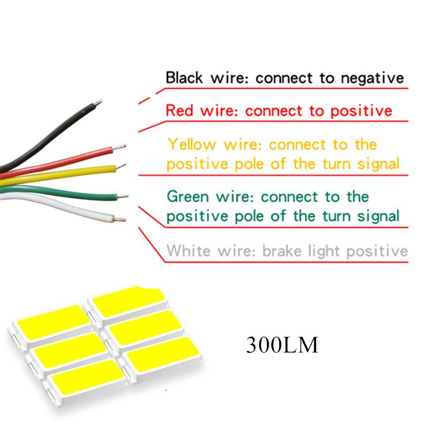 2x 11.8" LED Strip Light Rear Tail Turn Signal Stop Lamp DRL For Motorcycle ATV