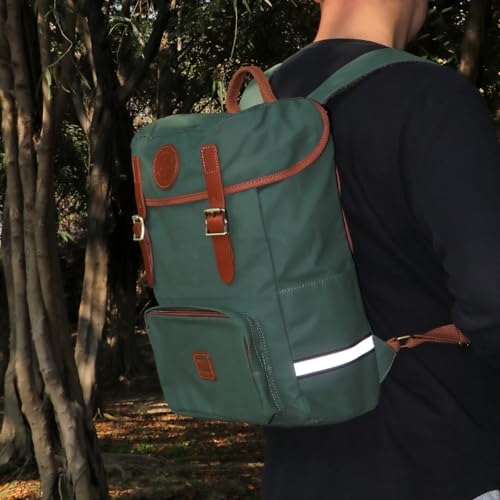 TOURBON Fahrrad-Hinterradtasche, Seitentasche, Gepäckträgertasche, 15L Großes Fassungsvermögen, Reflektierender Canvas-Rucksack für Pendeln, Schule, Camping und Rennräder