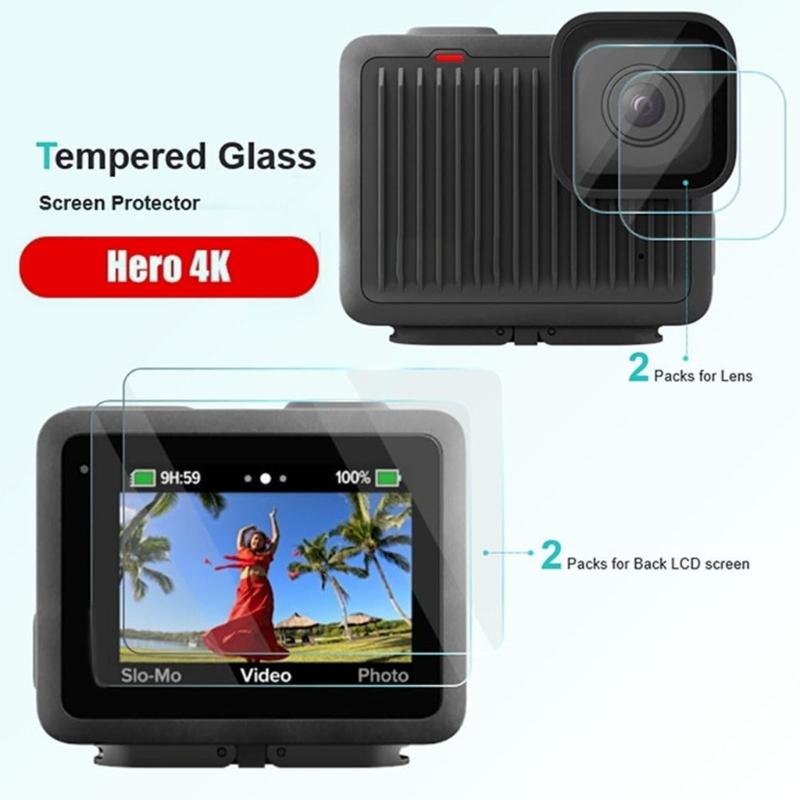 Camera Protective Accessories Set for Camera Including Black Silicone Case and Tempereds Glass Film