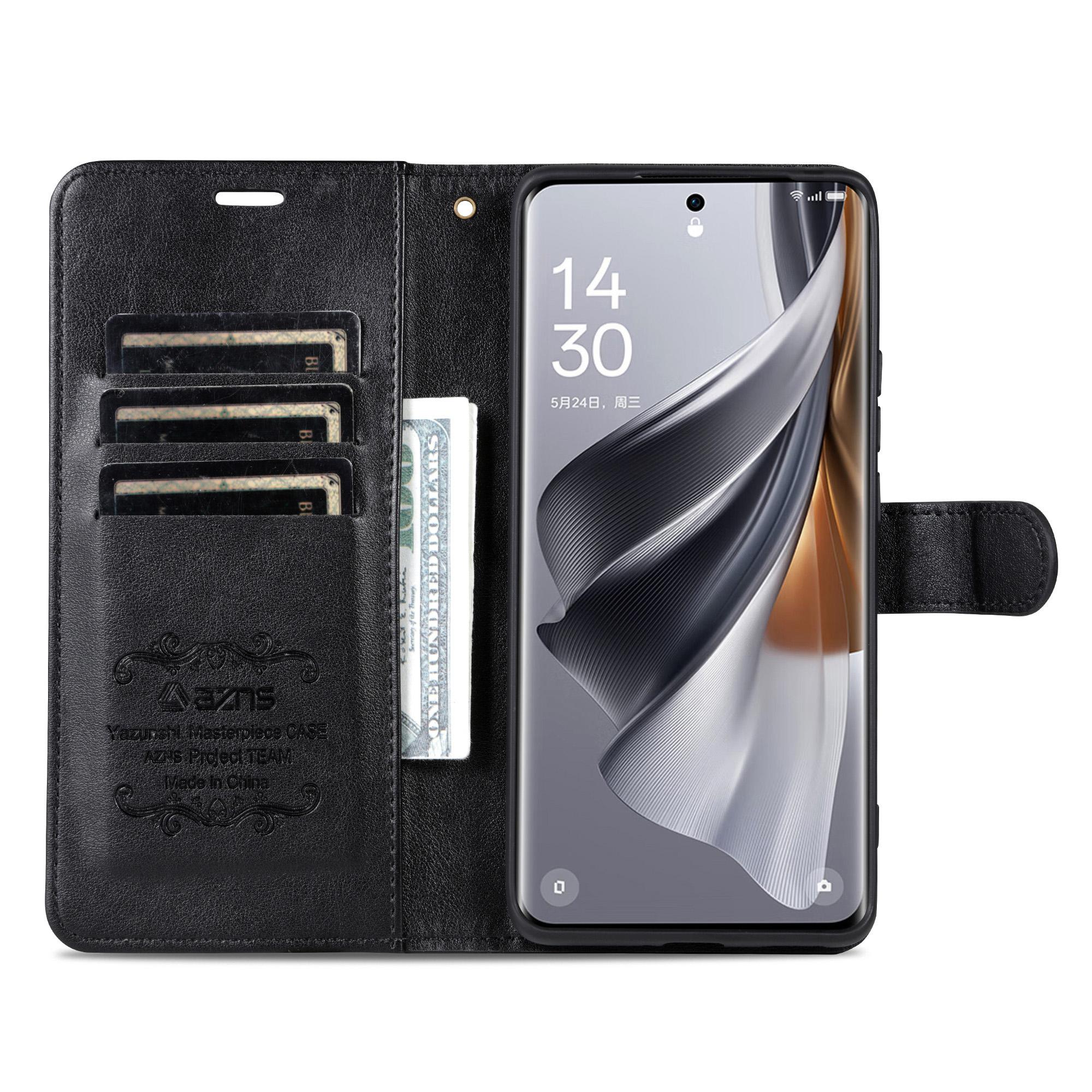 

AZNS For vivo X100 Ultra 5G Protective Case Stand PU Leather Wallet Phone Cover Black