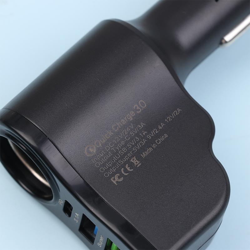 Dual Usb Car Charger Digital Display Car One To Three Cigarette Light 66W Car Multifunctional Charger