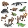 Realistic Forest Animal Figurines Including Reindeer Grizzly Bear And North American Bison Models For Home Decor