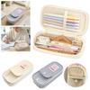 Lightweight Pencil Case Transparent Window Stationery Storage Bag Vintage Pencil Bag