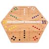 Wahoo Marble Game Board Set 16 Wide Solid Oak Wood DoubleSided Game Board with 16mm Marbles and Dice Included Perfect for Indoo