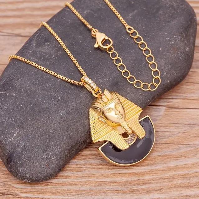 Pharaoh Necklace Ancient Egypt Egyptian Pyramid Symbol Eternal Life Pendant Amulet Talisman Power Authority Jewelry