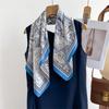 70Cm Print Twill Silk Women Hijab Female Foulard Headband Bandana Luxury  Square Scarf Design Double Side Shawl Wrap