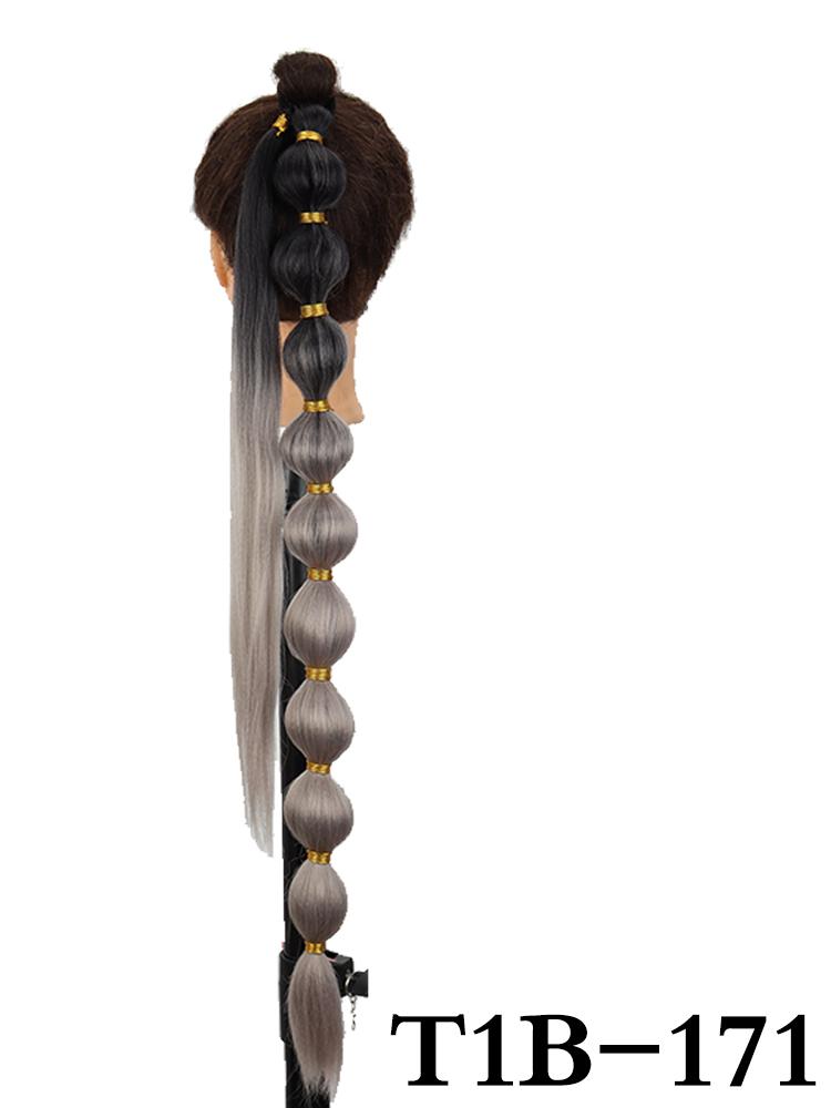 

Мисс парик Синтетический длинный хвост-фонарик для наращивания парика с пузырьками для чернокожих женщин Конский хвост с запахом вокруг резинки для волос Прямой хвост для повседневного ношения 75cm