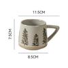 Christmas Gift Retro Ceramic Mug Heat-resistant Handle Coffee Cup Elk Handmade Juice Milk Cup For Home Office Water Cup Tea Cup