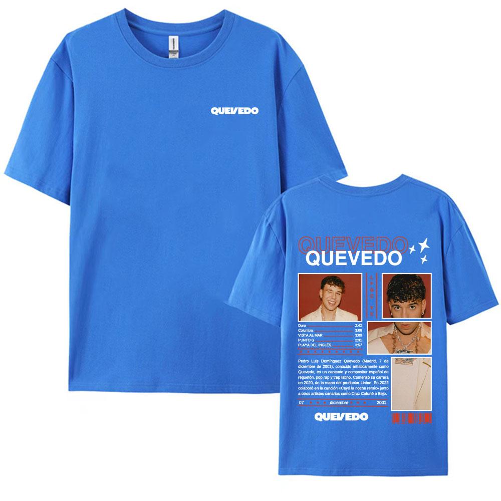 Rapper QUEVEDO Album 2025 Tour T Shirt Fashion Classic Hip Hop Streetwear T Shirts for Unisex Women Casual Cotton Oversized Tshirt