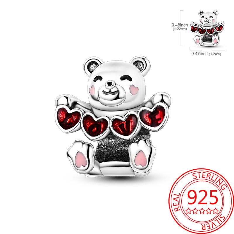 

Creative Metal Movable Teddy Bear Dangle Charm Fit Dly Bangle Necklaces Women S Cute Make your own Accessory Accessories Elegant Fashion Beautiful