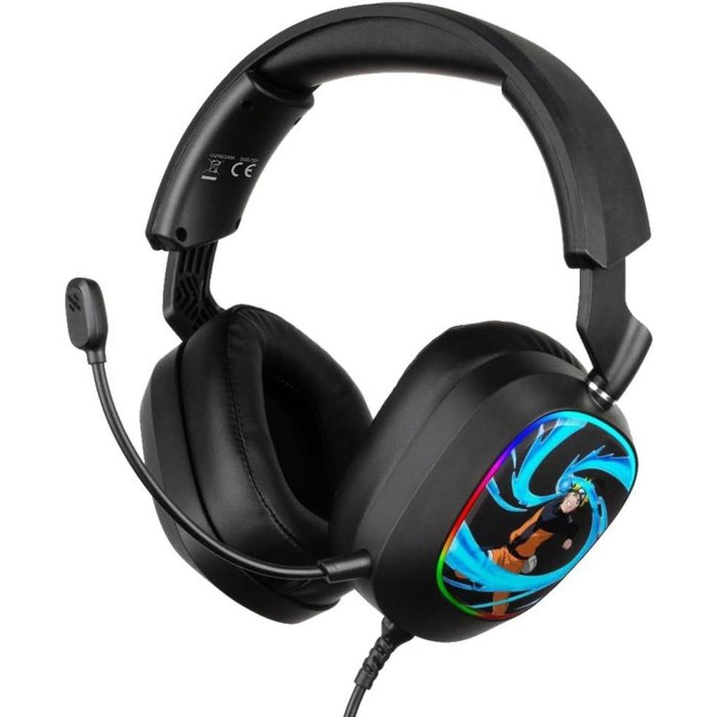 Casque gaming - Filaire - Konix - Naruto Shippuden - 7.1 PC - Haut-parleurs 50 mm - Microphone - 2 m - LED - Naruto Rasengan - Noir