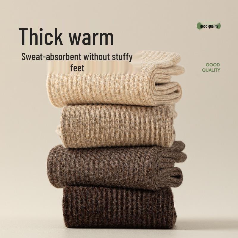 Autumn Maillard Women's Pure Cotton Over-the-Knee Retro Anti-Odor Scrunched Socks for Fall and Winter