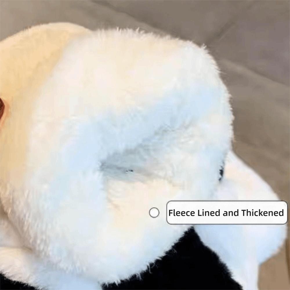 Mignons Gants Demi-Doigts Panda Dessin Animé Moufles en Peluche Nouveaux Gants Chauds Femmes