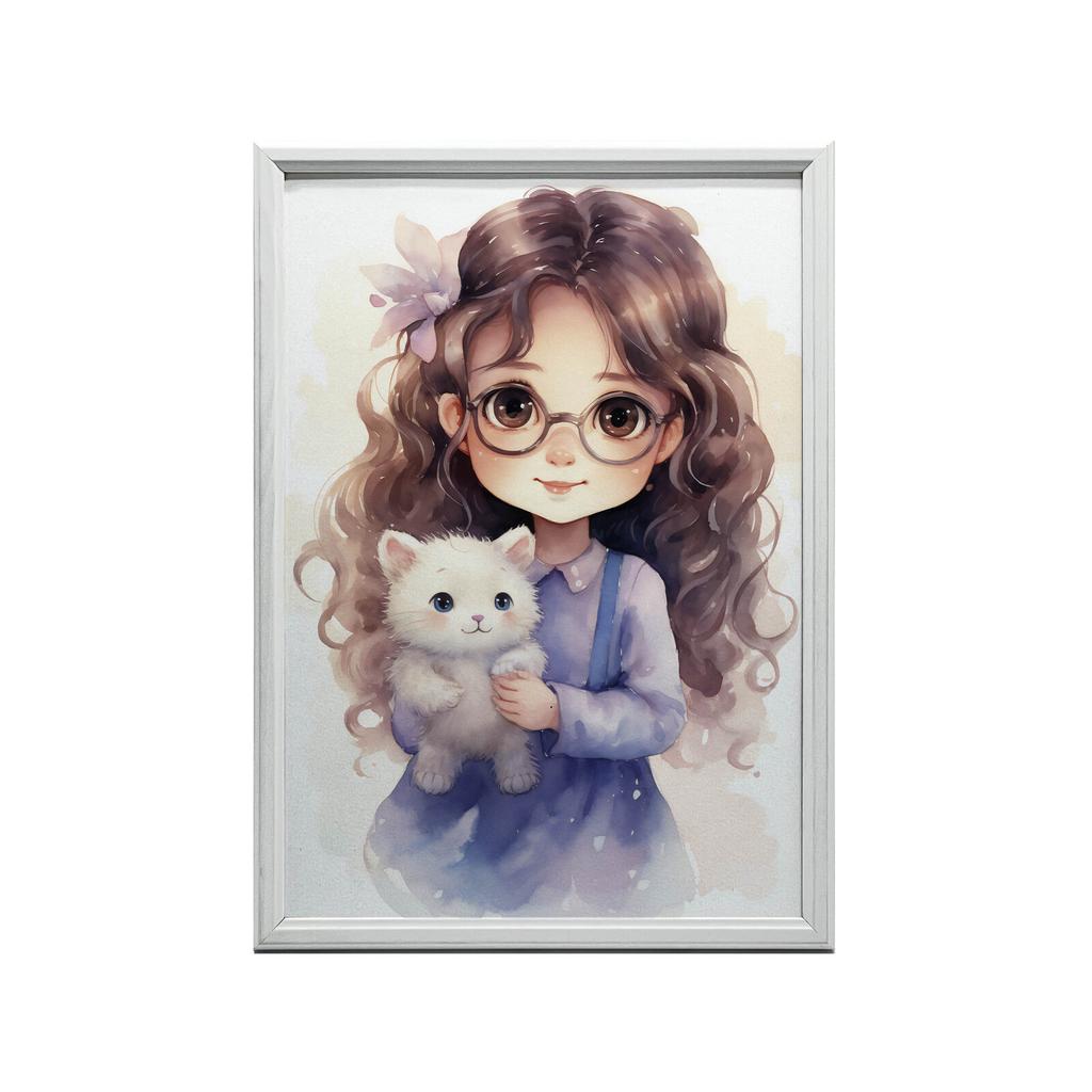 Dziewczynka W Okularach Dziewczynka W Okularach, 70X100 Cm, Bez Ramy, Papier Matowy 230 Gsm