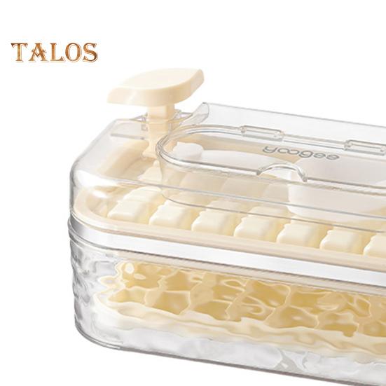 Ice Tray with Lid And Bin Prevent Odors 32 Grids Ice Cube Trays Easy Release Push-type Ice Maker for Freezer Whiskey Cocktail Coffee Tea