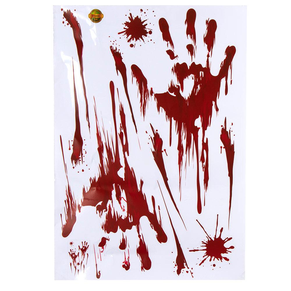 

Creepy DIY Widnow Decor Horror Finger Foot Wall Stickers Halloween Decor Blood Handprint