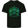 3 Ornate Green Skulls Gothic Goth Kids T-Shirt Childrens