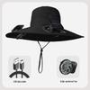 Solar-Powered Wide-Brim Hat with Fan & Face Shield for Outdoor Cycling, Fishing & Sun Protection