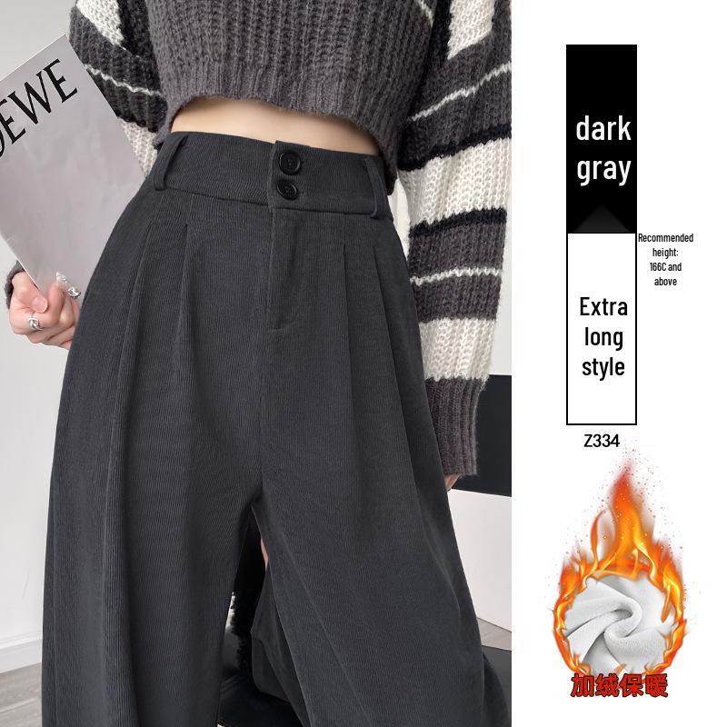 Women's High Waist Black Suit Pants - 2025 Summer Collection, Petite Wide Leg, Draped Straight Trousers