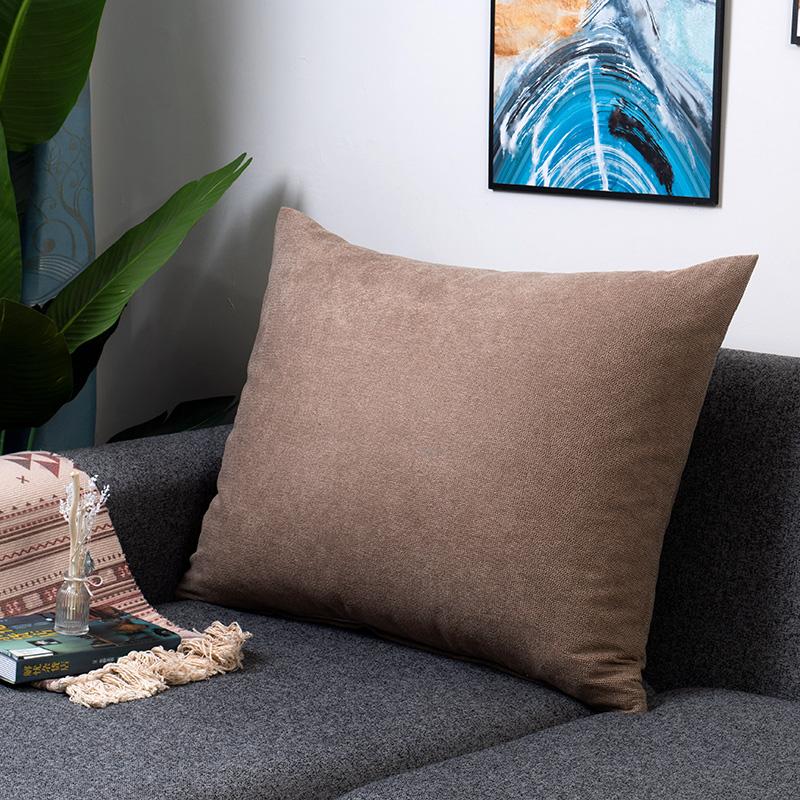 Large Rectangle Waist Cushion Cover Sofa Car Backrest Pillowcase Bedroom Huge Pillow Case Protector Zipper Solid Color Multisize