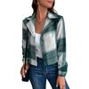 Autumn Women's Jacket Short Plaid Cardigan Vintage Lapel Cozy Casual Long Sleeve Jacket