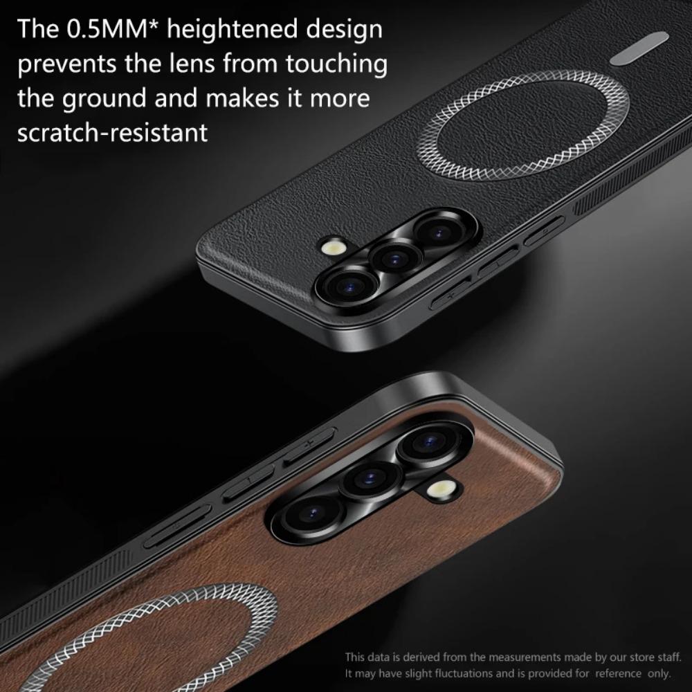 Retro Leather Magnetic Phone Cases For Samsung Galaxy S25 Ultra S22 S23FE S24 Plus Metal Camera Protection Shockproof Hard Cover