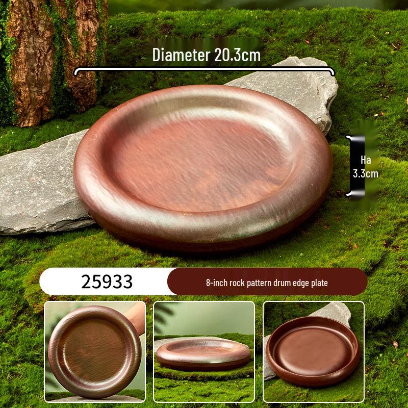 Melamine Plate for Gourmet Hot Pot, Barbecue & Shrimp: Mountain & Field Design