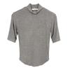 Korean Dongdaemun Sheer High Neck Slim Fit T-Shirt with Five-Point Sleeves