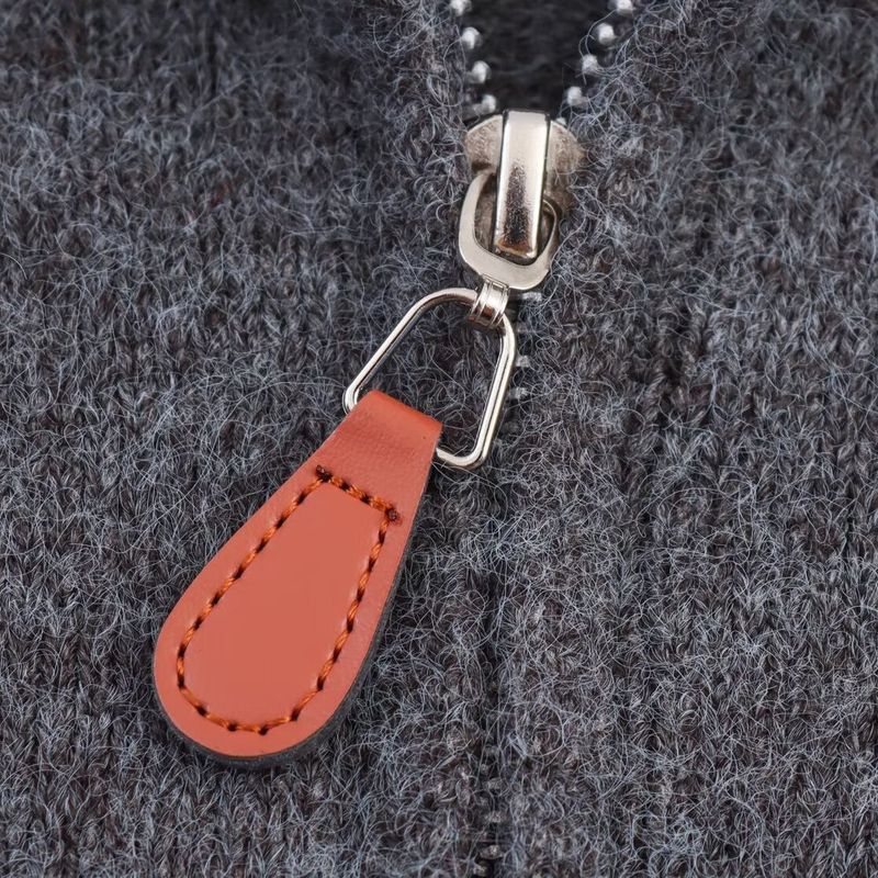 Kaslead New Women clothes Western Style Fashion Simple and Versatile Embroidery Zip-up Pullover Knit