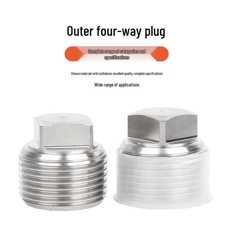 304 Stainless Steel Square Head Screw Plug Hose Barb Cap (ZG1/8 1/4 3/8 1/2 3/4 NPT Oil Plug)