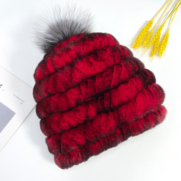 

Популярные шапки с помпоном из кроличьего меха, женские зимние пушистые теплые вязаные эластичные шапочки, вязаная шапка из натурального меха лисы, мягкие эластичные полосатые черепа no liner красный