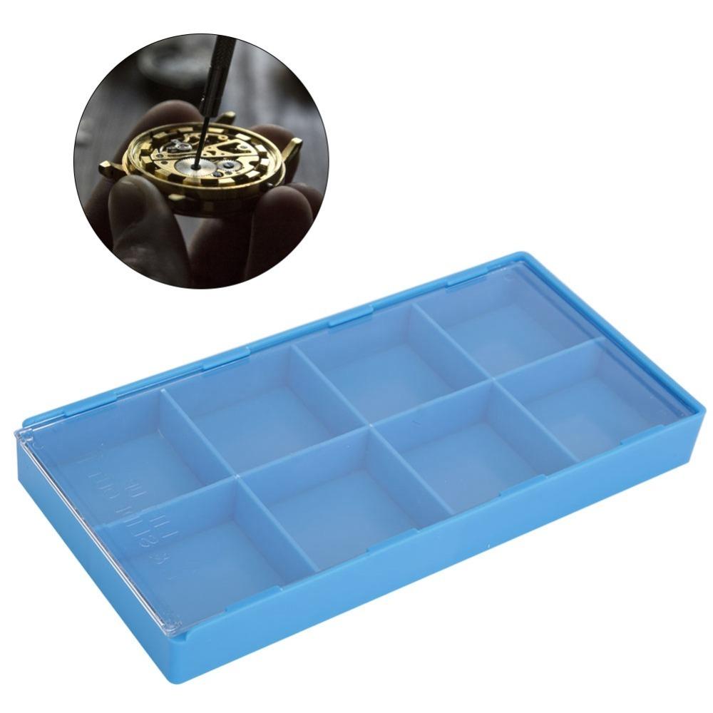 Portable 8 Grid Watch Parts Storage Box Plastic Material Watch Tools Storage Box Watchmaker Repairing Tools Tools Storage