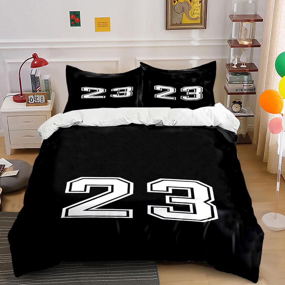 Bold White Number "23". Bedding Sets Duvet Cover Sets Duvet Covers Pillowcases(1 * Duvet Cover 2 * Pillowcases, Without Duvet Insert)