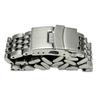Stainless Steel Watch Strap: Seven-Bead, Flat & Curved End, 18-24mm