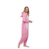 Animal Cartoon One-Piece Pajamas Pink Threaded Low Fleece Couple Loungewear
