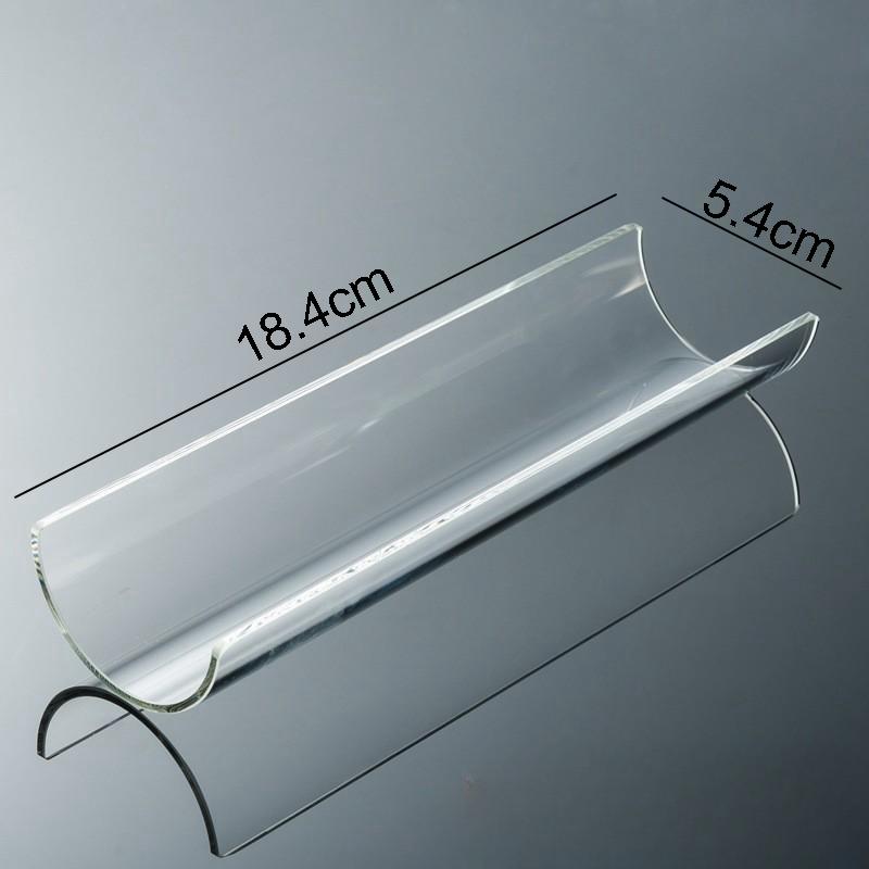 Creative U-shaped Glass Dinner Plate Restaurant Long Strip Dessert Plate Sushi Plate Molecular Cuisine Specialty Tableware