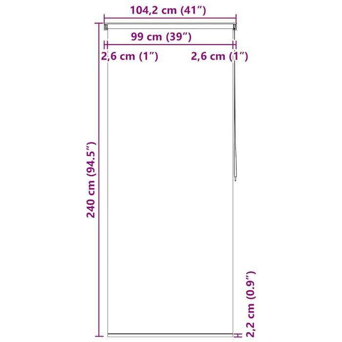 VidaXL Store Roulant De Douche 100x240 Cm Cercle Rideaux Douche Salle De Bain 142854