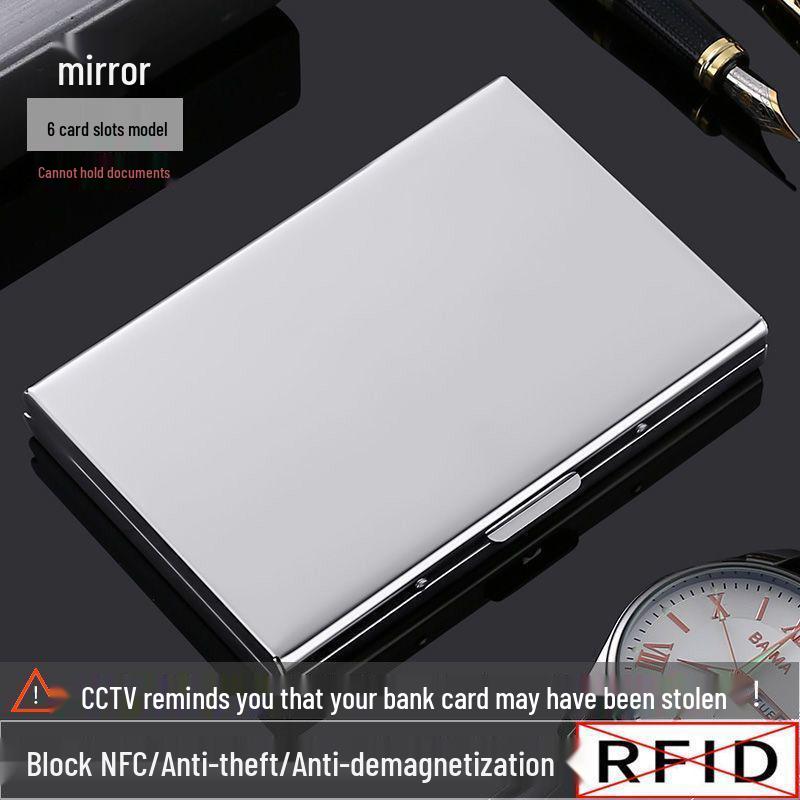 Portable Anti-Theft RFID Blocking Stainless Steel Card Holder for Men & Women